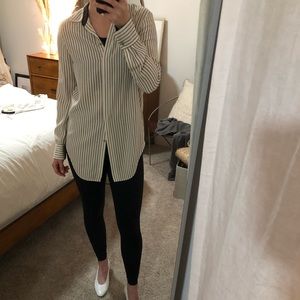 Rag & Bone striped button down with high low hem